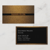 Moderne zwart en goud koper professional visitekaartje (Voorkant / Achterkant)