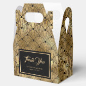 Moderne Zwart en Gouden Schalen Bruiloft Dank U Bedankdoosjes (Geopend)