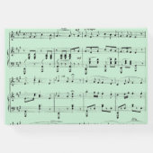 Moderne Zwart en Groene Muziek Bruiloft Uitnodigin Gastenboek (Achterkant)