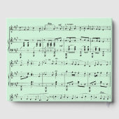 Moderne Zwart en Groene Muziek Bruiloft Uitnodigin Gastenboek (Achterkant)