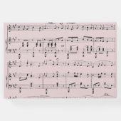 Moderne Zwart en Roze Muziek Bruiloft Uitnodiging Gastenboek (Achterkant)