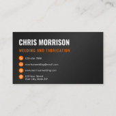 Moderne zwart en Sinaasappel lasmachine Visitekaartje (Achterkant)