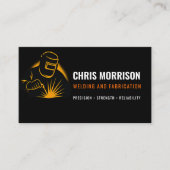 Moderne zwart en Sinaasappel lasmachine Visitekaartje (Voorkant)