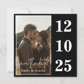 Moderne Zwart en Wit | Chic Save The Date (Voorkant)
