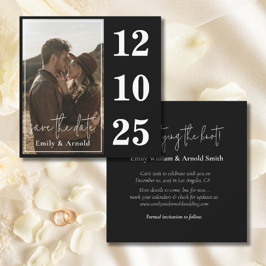 Moderne Zwart en Wit | Chic Save The Date