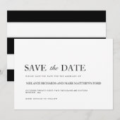 Moderne Zwart en Wit Save The Date Aankondigingen (Voorkant / Achterkant)