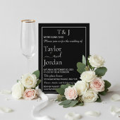 Moderne Zwart en Witte Bloem Minimalistische Donke Kaart