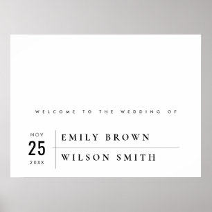 MODERNE ZWART- EN WITTE TYPOGRAFIE WEDDING WELKOM POSTER