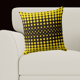 Moderne zwart-gele Halftone Stippen Kussen