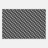 Moderne zwart gele typografie 60e verjaardag inpakpapier vel (Voorkant 3)