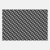 Moderne Zwart Gele Typografie 70e Verjaardag Inpakpapier Vel (Voorkant 3)