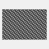 Moderne zwart gele typografie 80ste verjaardag inpakpapier vel (Voorkant 3)