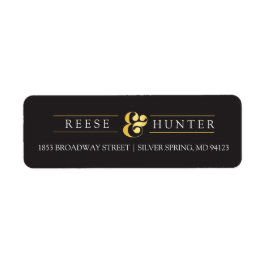 Moderne Zwart Goud Elegante Huwelijksetiketten Etiket