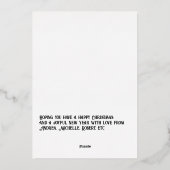 Moderne Zwart & Goud Kerstfoto Folie Feestdagenkaart (Achterkant)