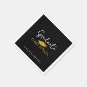 Moderne Zwart & Goud Klasse van 2025 Graduation Ca Servet (Hoek)