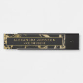 Moderne Zwart Goud Marmeren Steen Custom Minimalis Deurbordje (Voorkant)