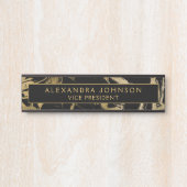 Moderne Zwart Goud Marmeren Steen Custom Minimalis Deurbordje (Voorkant)