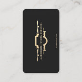 Moderne Zwart Goud Monogram Drone Pilot Visitekaartje (Voorkant)