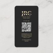 Moderne Zwart Goud Monogram Drone Pilot Visitekaartje (Achterkant)