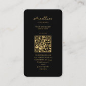 Moderne Zwart Goud Monogram Professionele Marketin Visitekaartje (Achterkant)