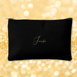 Moderne zwart goud monogram reizen cosmetische gol etui