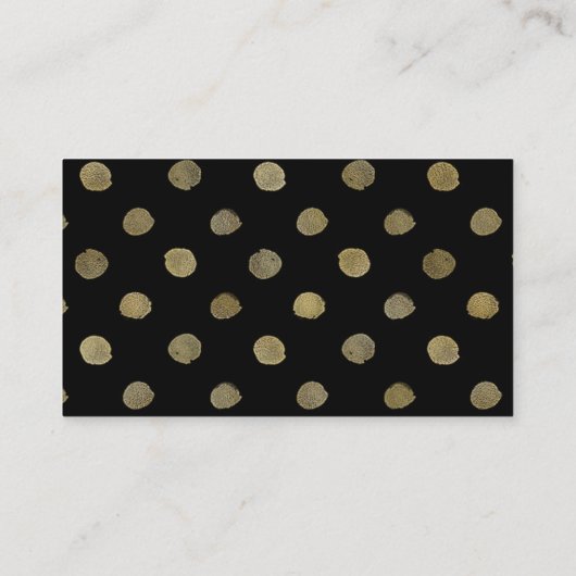 Moderne Zwart & Goud Polka Dots Bruiloft Website Informatiekaartje (Achterkant)