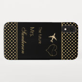 Moderne Zwart Goud Polka Dots Toekomst Mrs Custom Case-Mate iPhone Case (Achterkant (horizontaal))