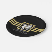 Moderne Zwart-Goud Schaatsen Party Papieren Bordje