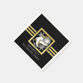 Moderne Zwart-Goud Schaatsen Party Servetten (Hoek)