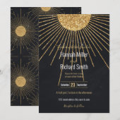 Moderne Zwart Goud Schijnende Zon (Voorkant / Achterkant)