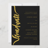 Moderne Zwart-Goud Script Boog Foto Aankondiging (Achterkant)