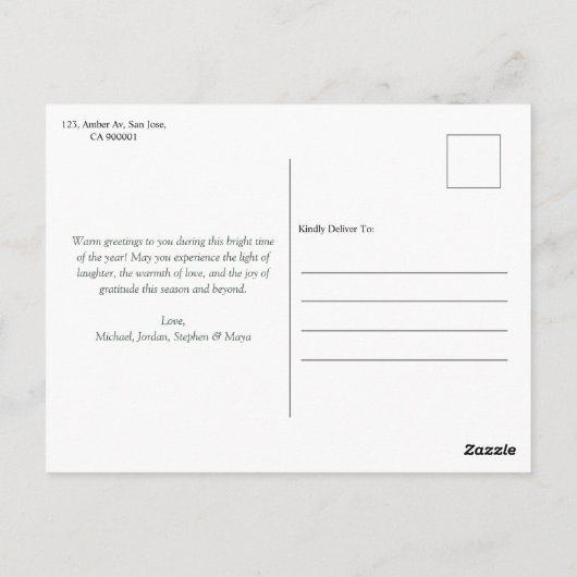 Moderne Zwart Goud Typografie Kerstmis Briefkaart (Achterkant)