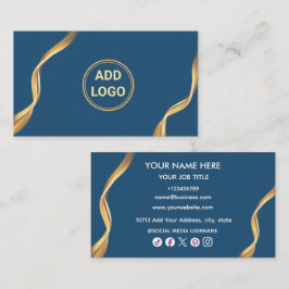 Moderne Zwart & Goud Zakelijke Visitekaart | Logo Visitekaartje