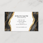 Moderne Zwart Gouden Agaat Logo Visitekaartje (Achterkant)