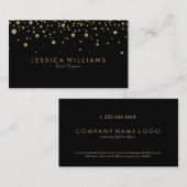 Moderne Zwart & Gouden Cirkels Burst Visitekaartje (Voorkant / Achterkant)