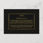 Moderne Zwart & Gouden Folie Effect Bruiloft Detai Informatiekaartje (Voorkant)