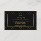 Moderne Zwart & Gouden Folie Effect Gift Registry Informatiekaartje (Voorkant)