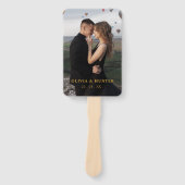 Moderne Zwart, Gouden Huwelijksprogramma Fans met  Handwaaier (Voorkant)