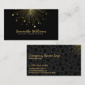 Moderne Zwart & Gouden Kleurenbarst Visitekaartje (Voorkant / Achterkant)