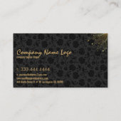 Moderne Zwart & Gouden Kleurenbarst Visitekaartje (Achterkant)