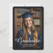 Moderne Zwart & Gouden Recht Afstudeerder Fotofee Kaart (Achterkant)