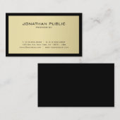 Moderne Zwart & Gouden Sjabloon Professionele Doua Visitekaartje (Voorkant / Achterkant)