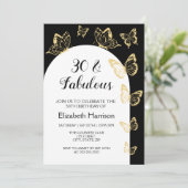 Moderne zwart gouden vlinders Fabulous verjaardag Kaart (Staand voorkant)