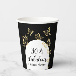 Moderne zwart gouden vlinders Fabulous verjaardag Papieren Bekers