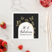 Moderne zwart gouden vlinders Fabulous verjaardag Servet (Insitu)