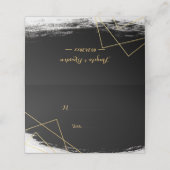 Moderne Zwart & Gouden Waterverf Geometri Plaats K Plaatskaartje (Buitenkant ongevouwen)