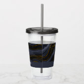 Moderne zwart-goudgesteente Abstract Acryl Drinkbeker (Rechts)