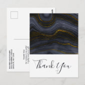 Moderne zwart-goudgesteente Abstract bedankt Briefkaart (Voorkant / Achterkant)