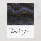 Moderne zwart-goudgesteente Abstract bedankt Briefkaart (Voorkant)