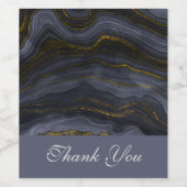 Moderne zwart-goudgesteente Abstract bedankt Wijn Etiket (Enkel label)